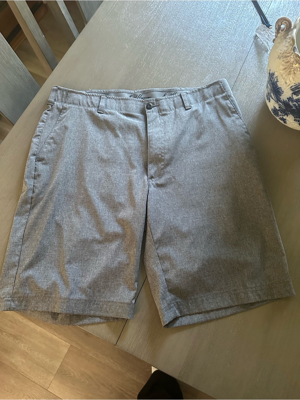 Hogan Men's Light Gray Flat-Front Performance Shorts
